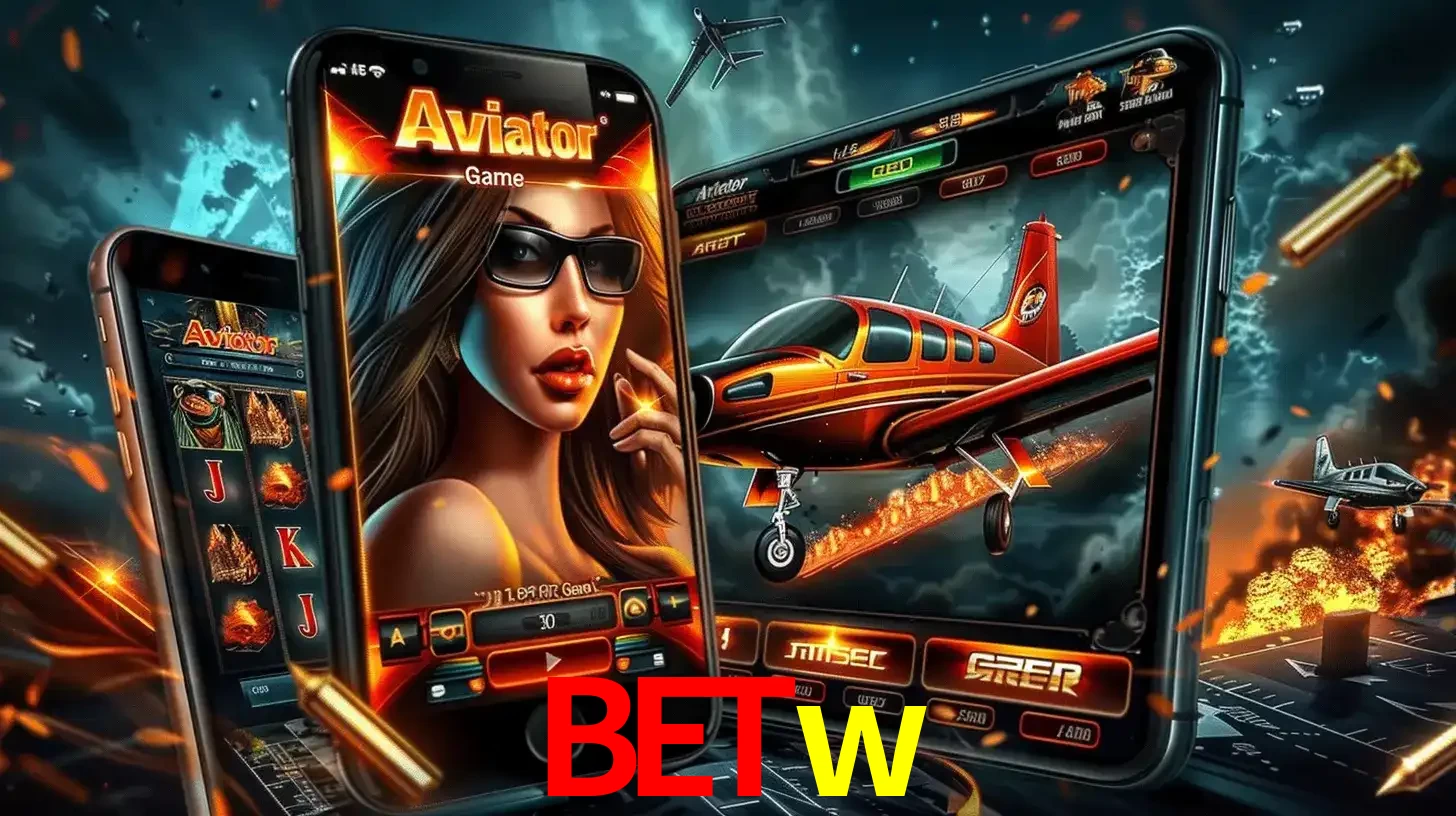 O popular jogo de apostas Aviator exibido em vários celulares e tablets, mostrando a interface emocionante e a ação de voo disponíveis para jogar agora no betw.