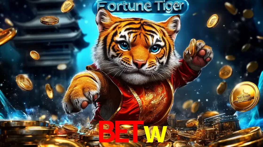 Imagem promocional do jogo de slot Fortune Tiger, com um tigre majestoso em traje tradicional cercado por uma fortuna em moedas de ouro, disponível agora no cassino betw.