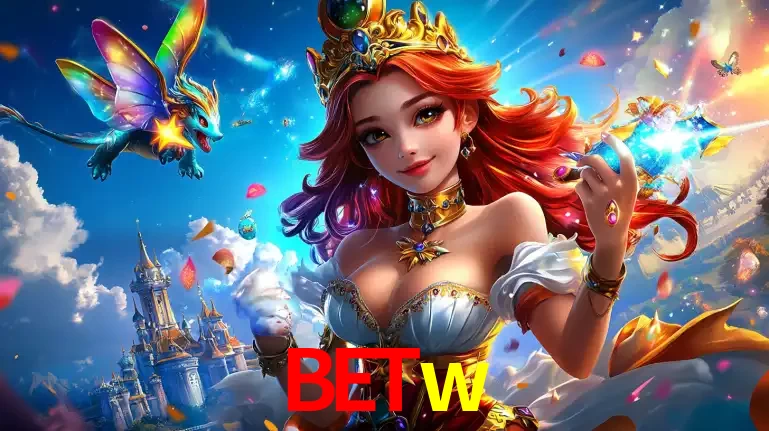 A princesa de um reino de fantasia mágico, com seu pequeno dragão, apresentando um mundo de prêmios encantados nos jogos de caça-níqueis do cassino betw.