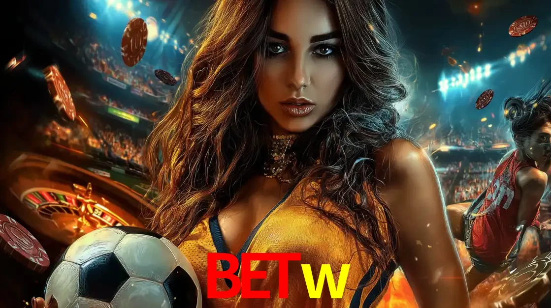 Mulher segurando uma bola de futebol em uma montagem que mistura a paixão esportiva com a emoção da roleta de cassino, tudo disponível na plataforma betw.